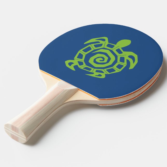 Raquete De Ping Pong Padrão de Tartaruga Verde (Frente inclinada)