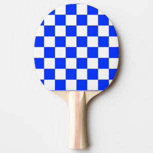 Raquete De Ping Pong Padrão de Verificação Branco Azul