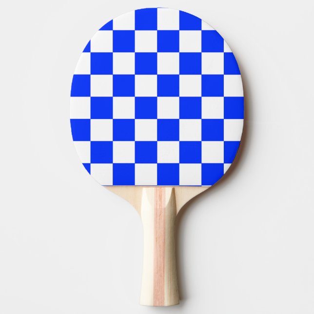Raquete De Ping Pong Padrão de Verificação Branco Azul (Frente)