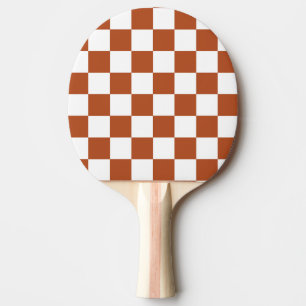 Raquete De Ping Pong Padrão de Verificação Branco Castanho