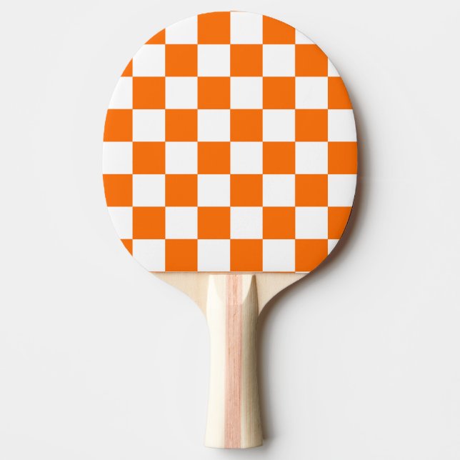 Raquete De Ping Pong Padrão de Verificação Branco Laranja (Frente)
