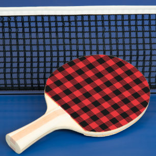Raquete De Ping Pong Padrão de Verificação do Flannel Buffalo Vermelho