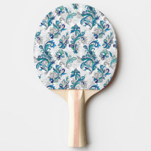 Raquete De Ping Pong Padrão de Vintagem da Porta Floral Pastel.