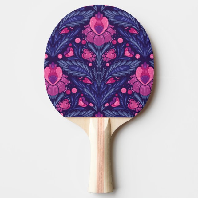 Raquete De Ping Pong Padrão decorativo com corações (Frente)