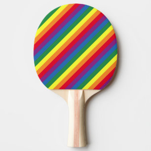 Raquete De Ping Pong Padrão Diagonal do Arco-Íris