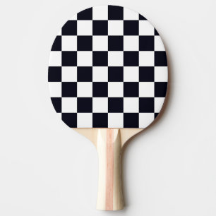 Raquete De Ping Pong Padrão do Verificador Preto e Branco