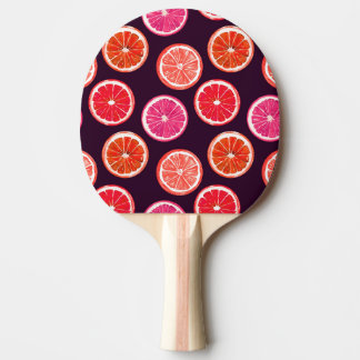 Raquete De Ping Pong Padrão Escuro De Citros Pintados À Mão