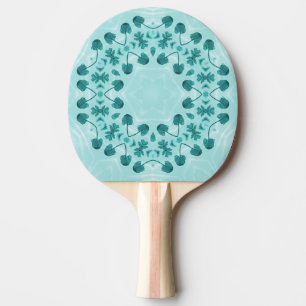Raquete De Ping Pong Padrão Floral, Azul Teal