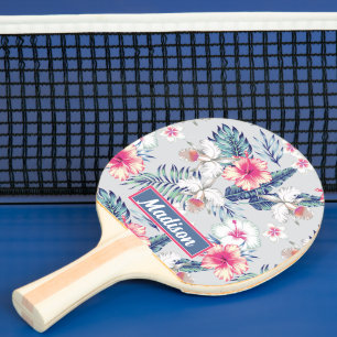 Raquete De Ping Pong Padrão Floral de Orquídea Tropical