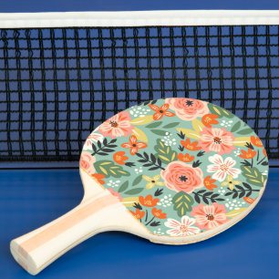 Raquete De Ping Pong Padrão Floral do Jardim