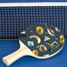 Raquete De Ping Pong Padrão Geométrico 3D