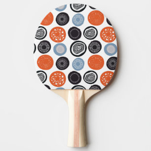Raquete De Ping Pong Padrão geométrico criativo e colorido.