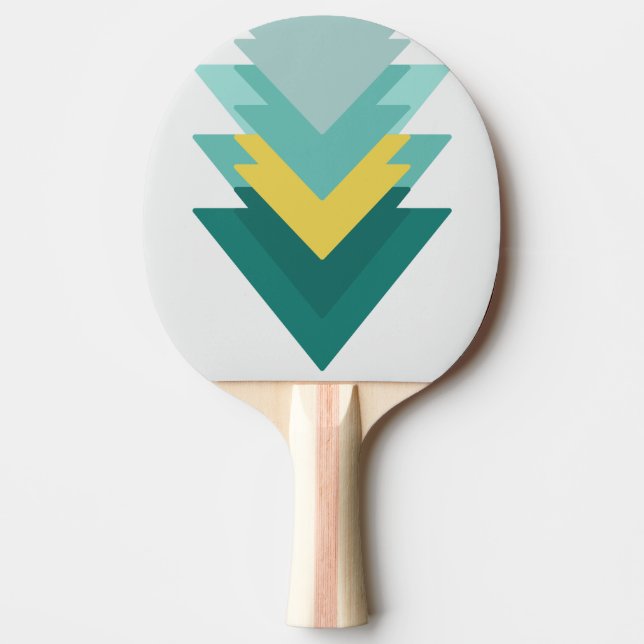 Raquete De Ping Pong Padrão Geométrico da Esmeralda Verde Moderna (Frente)