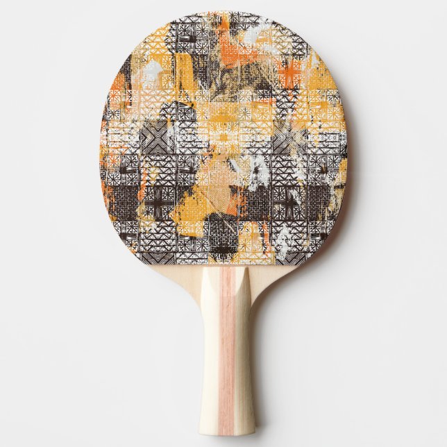 Raquete De Ping Pong Padrão Geométrico Tribal de Boho (Frente)