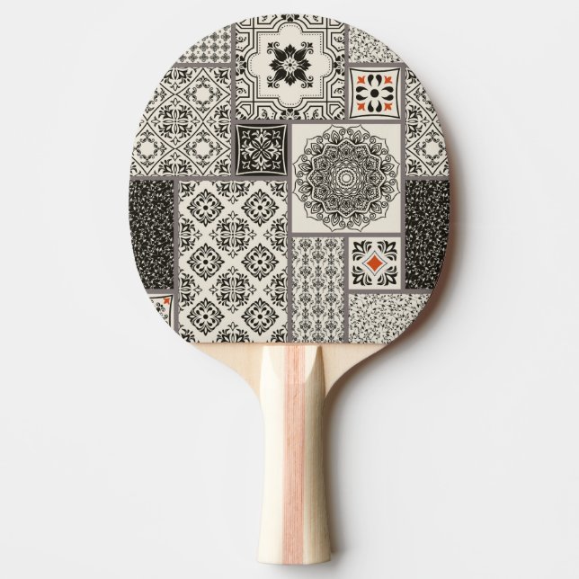 Raquete De Ping Pong Padrão Islâmico do Azulejo da Potéria Majolica (Frente)