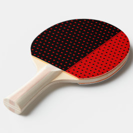 Raquete De Ping Pong Padrão Legal De Corações De Na moda De Cores Preta