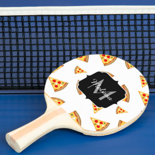 Raquete De Ping Pong Padrão legal e divertido de fatias de pizza Monogr