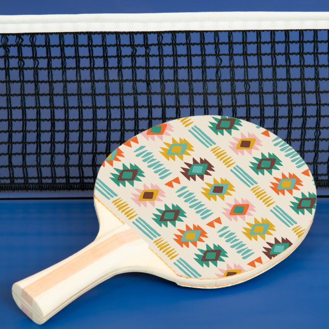 Raquete De Ping Pong Padrão Nativo Americano Navajo (Insitu)