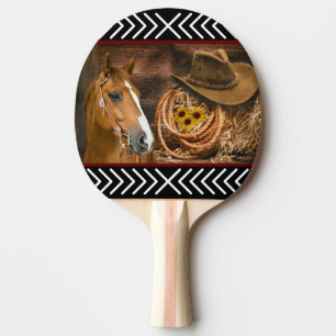 Raquete De Ping Pong Padrão Ocidental do Hat Lasso do Horse Cowboy