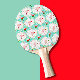 Raquete De Ping Pong Padrão Ogee do Papai Noel de Pickleball Natal