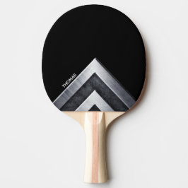Raquete De Ping Pong Padrão Preto E Metálico Monograma