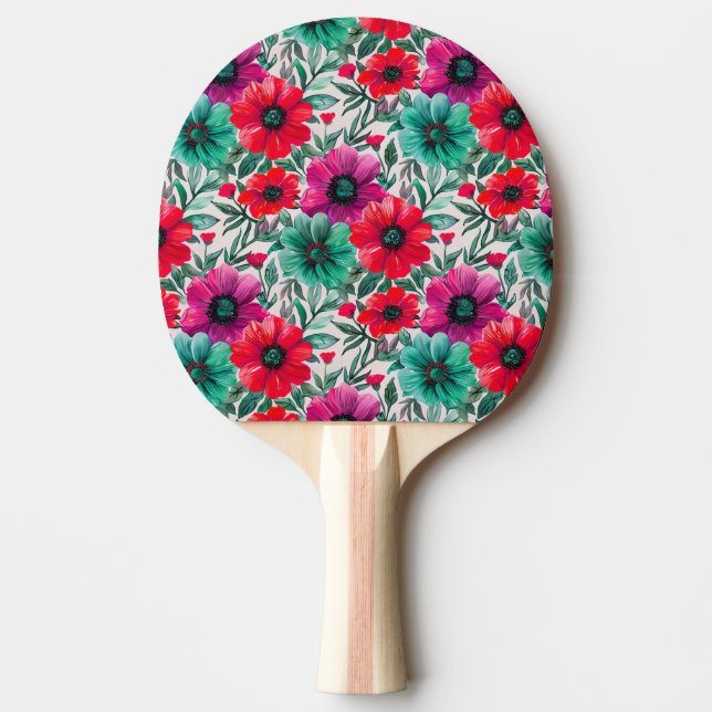 Raquete De Ping Pong Padrão retro de moda russa floral (Frente)