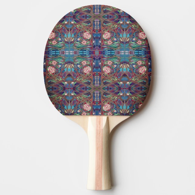 Raquete De Ping Pong padrão rosa (Frente)