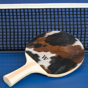 Raquete De Ping Pong Padrão Russo de Vaca Ocidental com Monograma