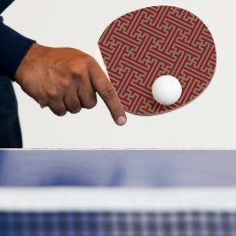 Raquete De Ping Pong Padrão Sayagata, Japonês, Borgonha e Dourado