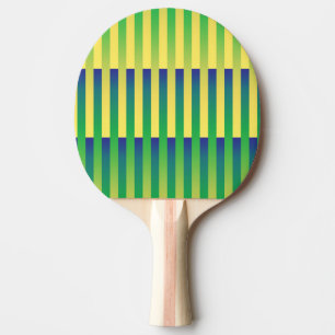 Raquete De Ping Pong Padrão Verde Amarelo Azul Striped