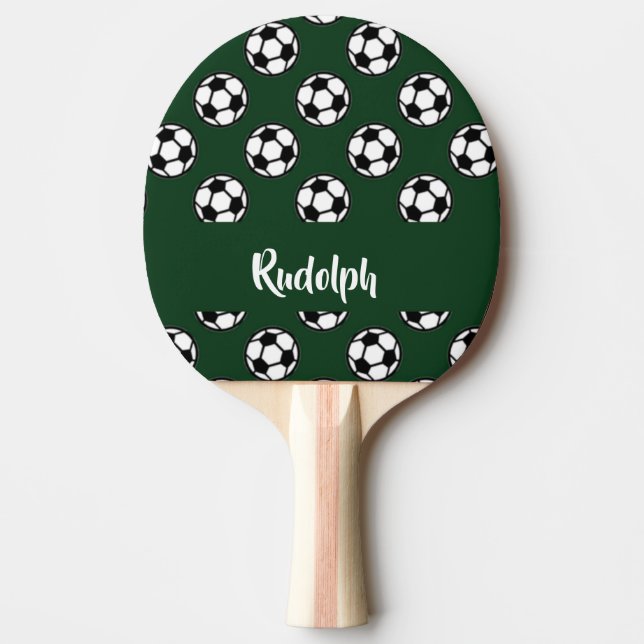 Raquete De Ping Pong Padrão verde das bolas de futebol (Frente)