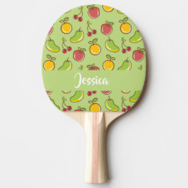 Raquete De Ping Pong Padrão verde de frutas de verão frescas