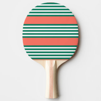 Raquete De Ping Pong Padrão verde e branco de cinco faixas com coral
