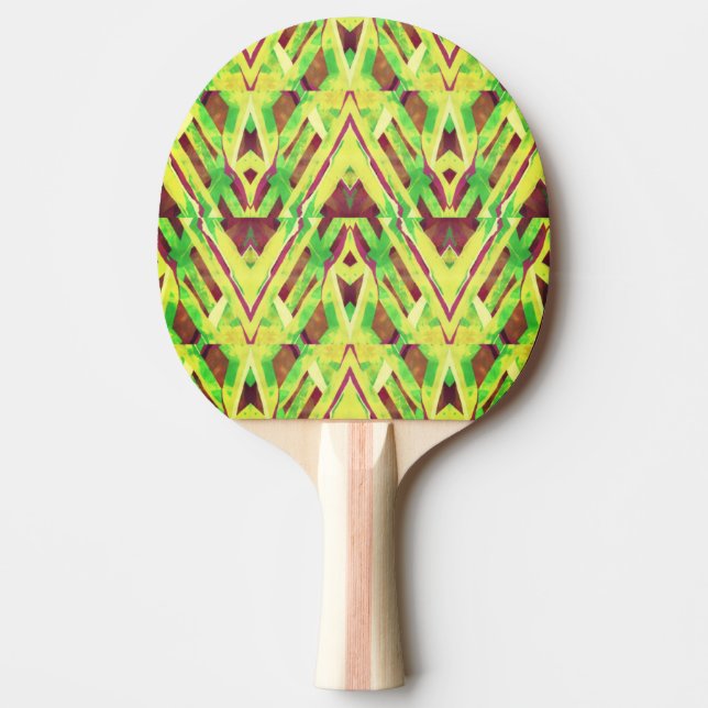 Raquete De Ping Pong Padrão verde e castanho (Frente)
