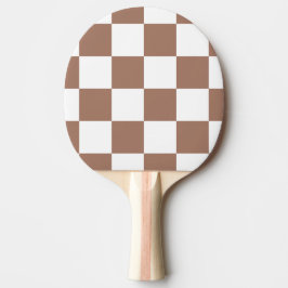 Raquete De Ping Pong Padrão verificado em branco e Mocha Mousse