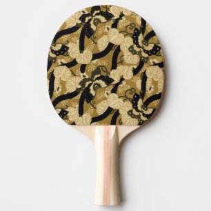 Raquete De Ping Pong Padrão Vintage Borboleta Japonesa G.A. Audsley