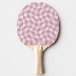Raquete De Ping Pong Padrão Xadrez Plaid Rosa Branco Sem Costura