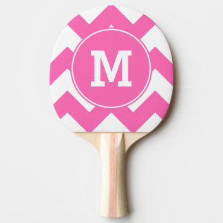 Raquete De Ping Pong Padrão Zigzag Rosa Quente Monograma