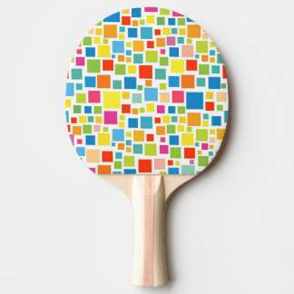 Raquete De Ping Pong Padrões de quadrados coloridos fofos