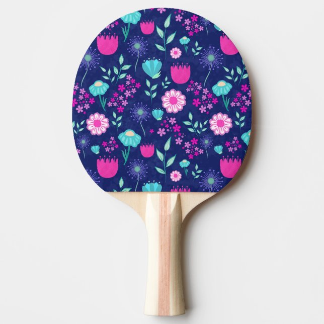 Raquete De Ping Pong Padrões florais bonitos (Frente)