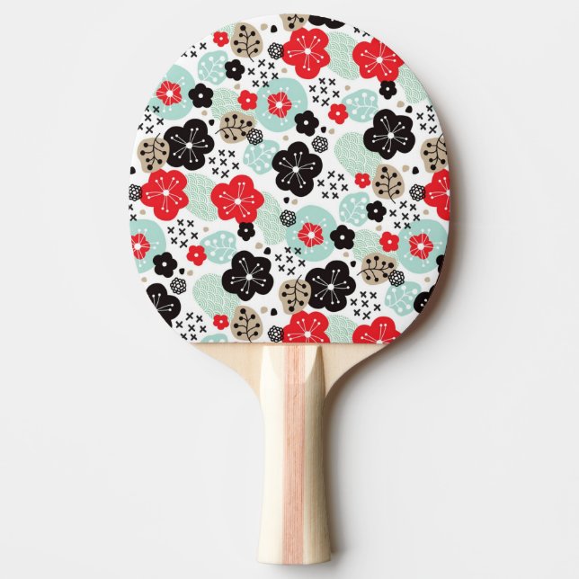 Raquete De Ping Pong Padrões japoneses fofos de design (Frente)