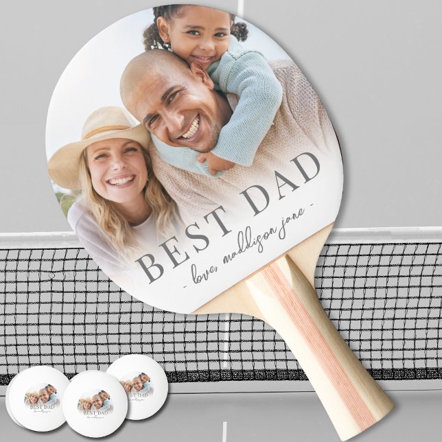Raquete De Ping Pong Pai da Foto do Melhor Pai (Best Dad Photo Father Ping Pong Paddle)