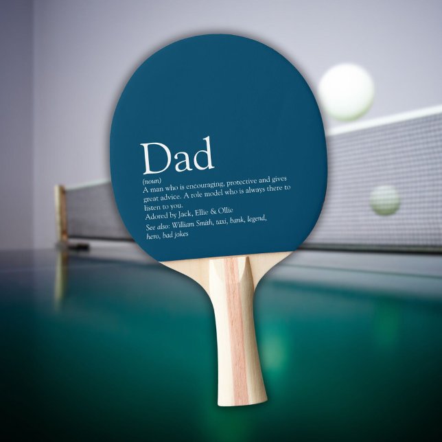 Raquete De Ping Pong Pai Definição Azul Dia de os pais Moderno (Dad Definition Blue Modern Fathers Day Ping Pong Paddle)