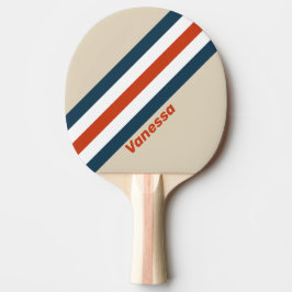 Raquete De Ping Pong Painel de Voo Vintage com Listras e Nome