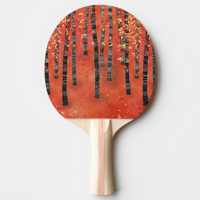 Raquete De Ping Pong Paisagem da Floresta Birch (Frente)