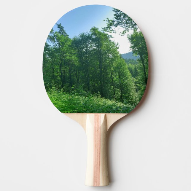 Raquete De Ping Pong Paisagem da Floresta Verde (Frente)