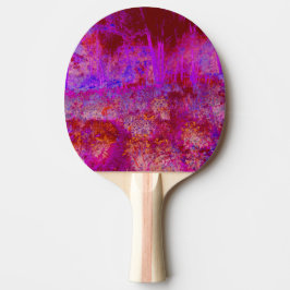 Raquete De Ping Pong Paisagem Impressionista Vermelha e Magenta Trippy