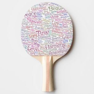 Raquete De Ping Pong Paix Nuage de Mots Texte Motif Message Motif