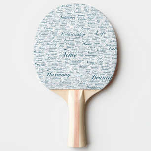 Raquete De Ping Pong Paix Nuage de Mots Texte Motif Message Motif