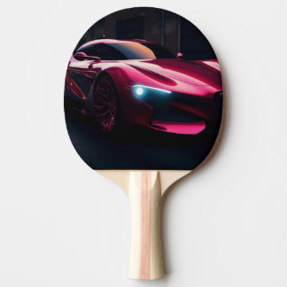 Raquete De Ping Pong Pala de Ping Pong Coche Aerodinámico Rojo de Noche